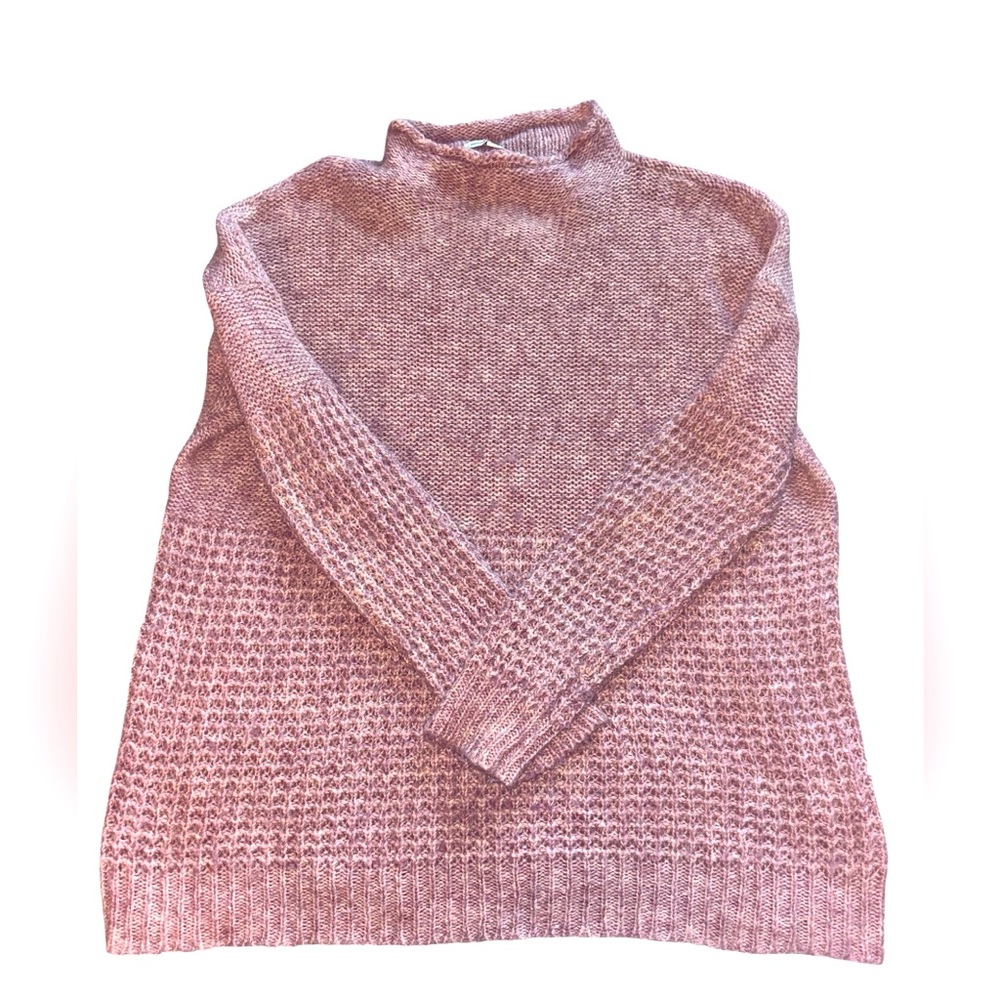 American Eagle Outfitters Chunky Knit Mock Neck Oversized Sweater Pink Size‎ L